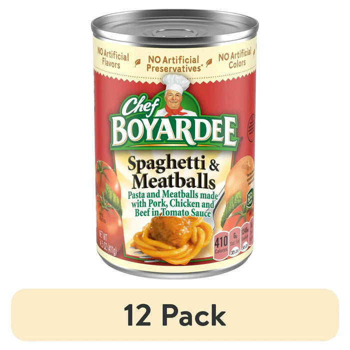 Chef Boyardee Spaghetti and Meatballs in Tomato Sauce