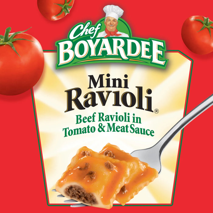 Chef Boyardee Mini Ravioli, Beef Ravioli in Pasta Sauce, Ready-to-Eat Meal
