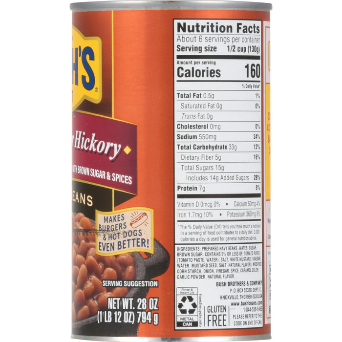 Bush's Brown Sugar Hickory Baked Beans, Canned Beans