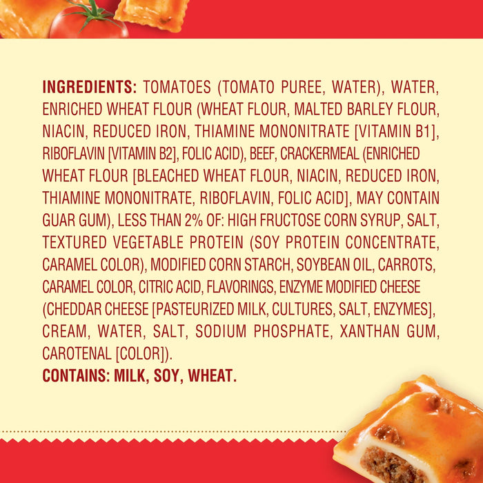 Chef Boyardee Mini Ravioli, Beef Ravioli in Pasta Sauce, Ready-to-Eat Meal