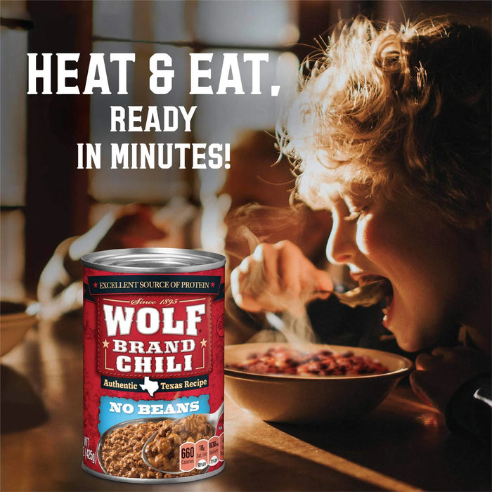 WOLF BRAND Chili No Beans, Chili Without Beans