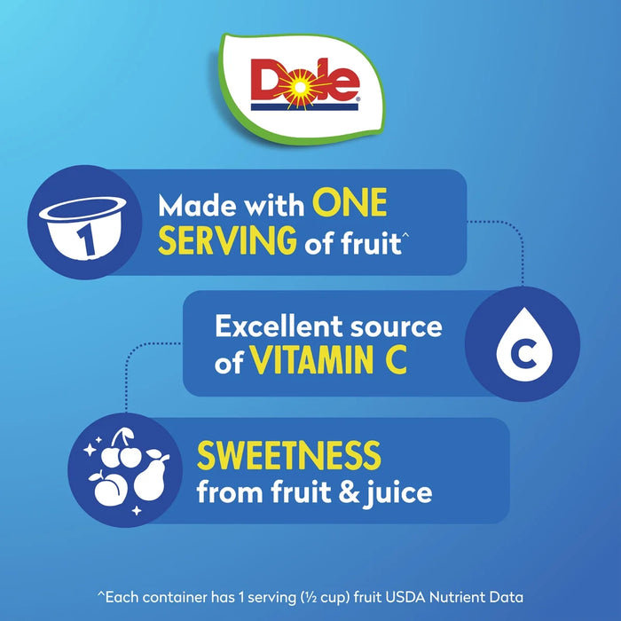Dole Fruit Bowls Peaches, Mandarin Oranges, Cherry Mixed Fruit in 100% Fruit Juice