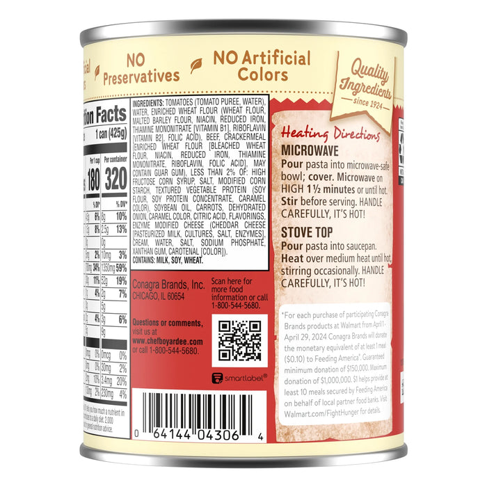 Chef Boyardee Mini Ravioli, Beef Ravioli in Pasta Sauce, Ready-to-Eat Meal
