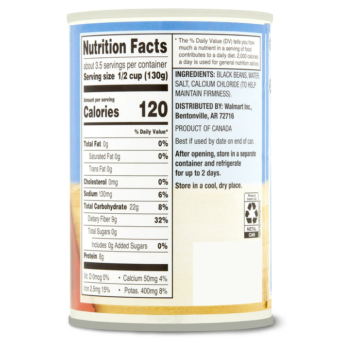 Great Value Black Beans, 15 oz